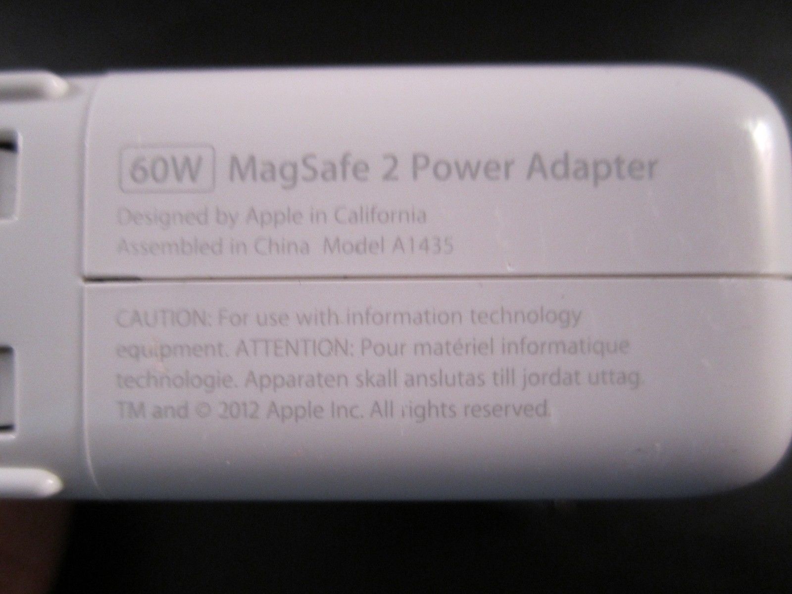 Genuine Apple 60W MagSafe 2 Charger For MacBook Pro Retina A1425 A1398