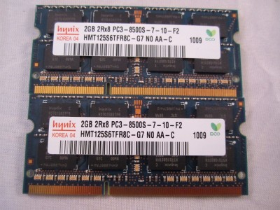 PC3-8500 Laptop Memory - Hynix 2 X 2 GB 2009 2010 A1278 A1286 A1297 PC3-8500 Laptop Memory - Hynix 2 X 2 GB 2009 2010 A1278 A1286 A1297