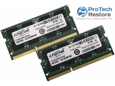 PC3-10600 Laptop Memory - 2 X 4 GB - Crucial